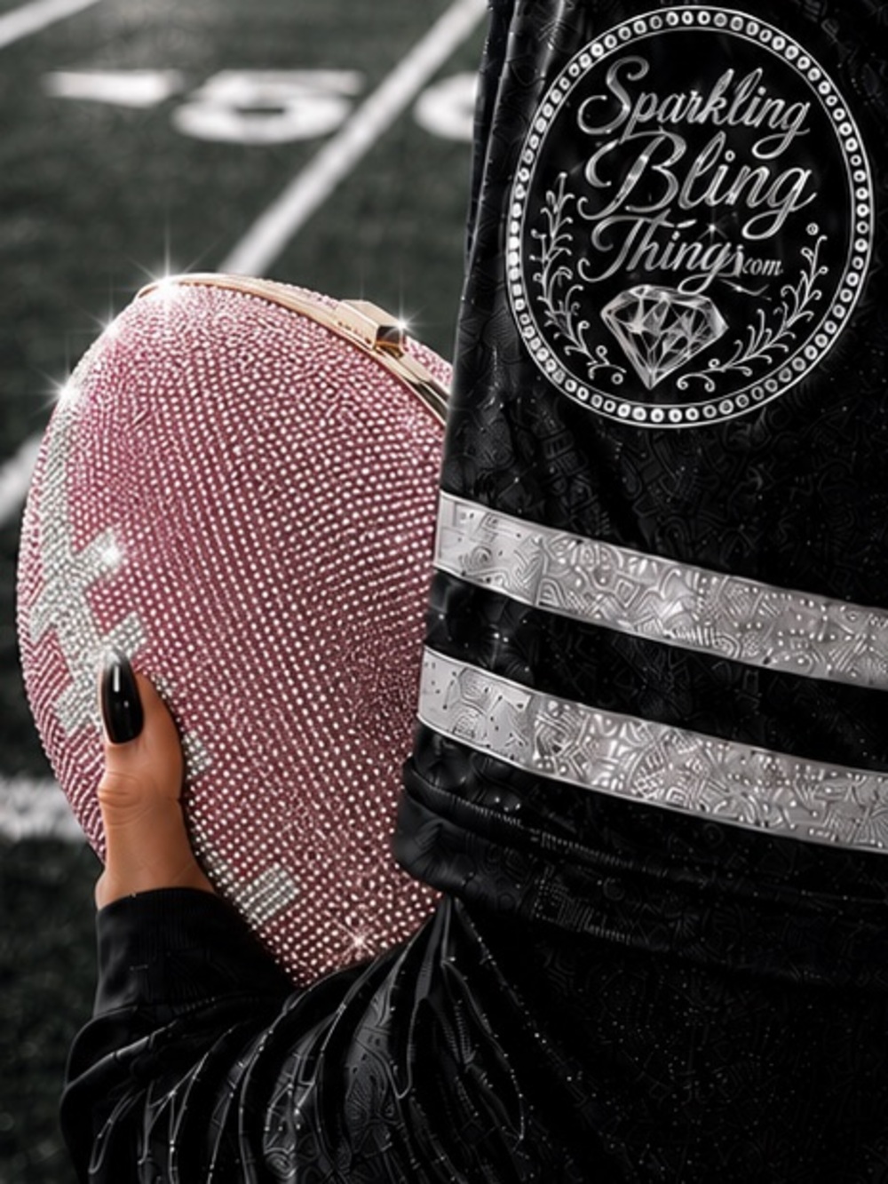 NWT Football Clutch Purse Sparkling Bling Swarovski Rhinestone Bag Super Bowl